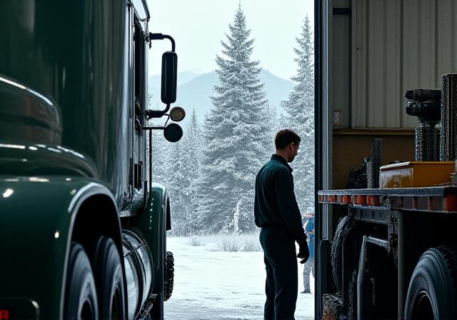 Механик проверяет подвеску автомобиля в суровых условиях